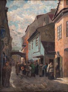 STEIGUEBER Bruno 1879,Jewish Street in Vilnius,1918,Kedem IL 2018-03-20