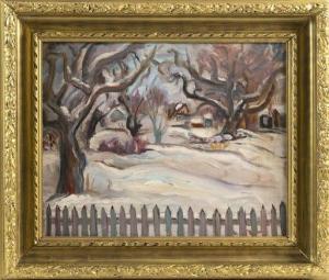 STEIN Helen 1896-1964,Winter landscape with a picket fence,Eldred's US 2021-05-13
