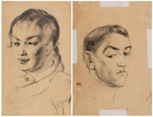 STEINBERG Irina Valerianovna 1905-1985,Double Sided Portrait,Shapiro Auctions US 2016-03-12