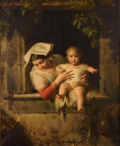 STEINBRUCK Eduard 1802-1882,Mutter mit Kind,1851,Wendl DE 2020-10-22