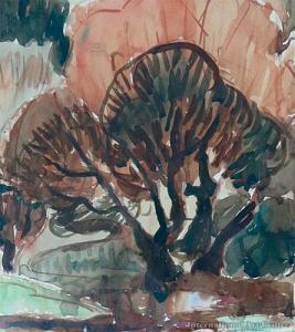STEINERT Vida 1900-1900,Tree Study,International Art Centre NZ 2013-02-27