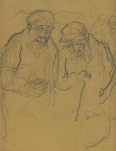 STEINHARDT Jakob 1887-1968,Two old Jews conversing,1920,Sworders GB 2023-04-04