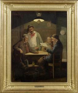 STEINHEIL Adolphe Charles Ed 1850-1908,Four men in a hostelry,Galerie Koller CH 2010-06-21