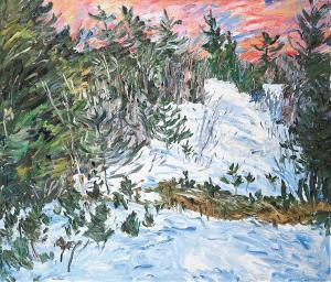 STEINHOFF Bruce 1957,Winter Evening, Lake of the Woods,2005,Levis CA 2023-11-05