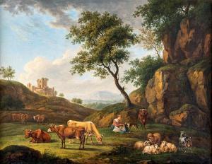STEINKOPF Gottlob Friedrich 1778-1860,Paesaggio con armenti,Casa d'Aste Arcadia IT 2020-05-13