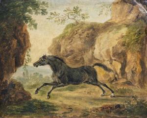 STEINKOPF Johann Friedrich 1737-1825,Fliehender Rappe,1816,Nagel DE 2019-02-27