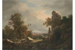 STEINKOPF Julius 1815-1892,Landschaft mit sinnendem Mönch.,Ketterer DE 2015-11-20