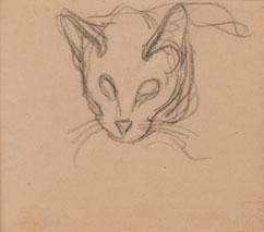STEINLEN Theophile Alexandre 1859-1923,Etude d'une tête de chat,Piasa FR 2014-03-31