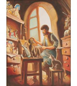 STEKLY Vladimir 1944-1989,Geppetto creates Pinocchio,Ripley Auctions US 2010-12-18