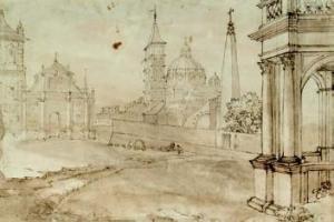 STELLA François II 1603-1647,Vue animée d'Italie : une église d'époq,Millon - Cornette de Saint Cyr 2009-12-11