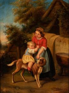 STELLA Guglielmo 1828-1888,Genre Scene: A Ride upon a Gentle Dog,Skinner US 2022-08-03