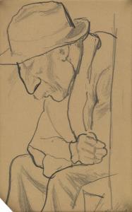 STELLA Joseph 1877-1946,Portrait of a Man,Swann Galleries US 2019-06-13