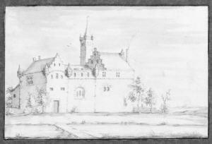 STELLINGWERF Jacobus 1667-1727,Schloßanlage mit Wassergraben. Tusche und Pinse,Auktionshaus Quentin 2006-10-26