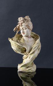 STELLMACHER Edouard 1868-1932,Busto raffigurante fanciulla con fiocchetto al,1899,Art International 2023-11-09