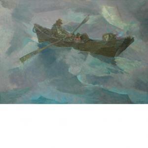 STENBERRY Algot 1902-1983,Fisherman in a Dory,1969,William Doyle US 2013-01-15