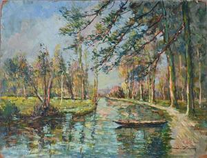 STENN Henri 1903-1993,Le canal au Printemps,Conan-Auclair FR 2024-02-20