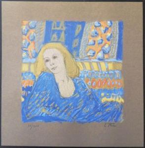 STENNE Robert 1931-1988,Hommage à Klimt : Femme en robe bleue,1931,Sadde FR 2017-06-30