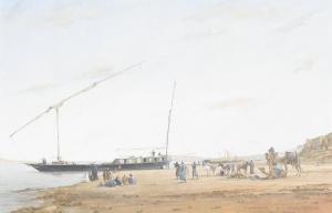 STENSON W.L,Dahabeya am Nilufer,1865,Dobiaschofsky CH 2012-05-12