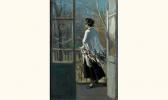 STEPANOF Alexis 1858-1923,Jeune femme à sa fenêtre, au Printemps,Aguttes FR 2006-03-31