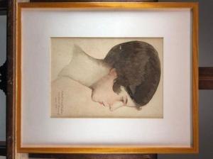 STEPANOV Daniil Klavdievich,Portrait de jeune fille,1925,Saint Germain en Laye encheres-F. Laurent 2020-06-10