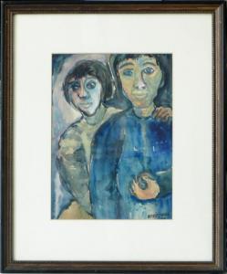 STEPCHUK Josie 1916,Untitled (Two People),1984,Lando Art Auction CA 2019-02-24