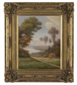 STEPHANO L. 1948,Landscape Clearing Overlooking a Bridge,New Orleans Auction US 2016-08-27