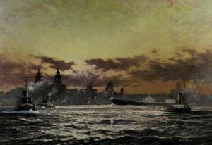 STEPHENS Roy 1915-1971,The River Mersey at Liverpool,Halls GB 2011-10-26