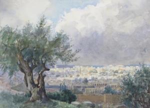 STEPHENSON Philippa Anna Fred 1800-1900,Jerusalem from Mount of Olives,Woolley & Wallis 2017-06-07