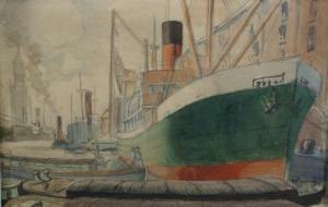 stephenson R.A,The Harbour with steam ships, figures on barges etc,Dickins GB 2009-03-14