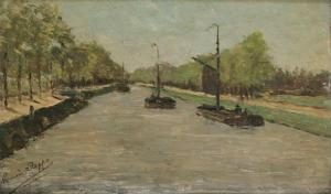 STEPPE Romain 1859-1927,Le canal de la Campine-avril,Bernaerts BE 2010-02-08