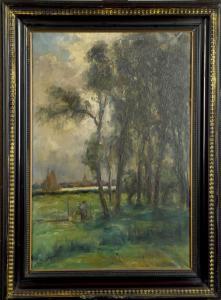 STEPPE Romain 1859-1927,Paysage aux grands Arbres,Galerie Moderne BE 2024-02-19