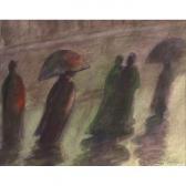 STERCHI Eda 1885-1969,Figures Under Umbrellas,c. 1920,Treadway US 2008-05-04