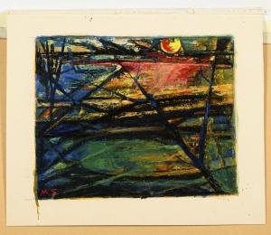 STERLING Marc 1895-1976,Expressive Landschaft mit Sonnenuntergang,Wendl DE 2023-10-25