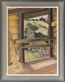 STERLING MAYER LILLIE,View of a landscape from a hayloft,1934,Eldred's US 2017-02-17