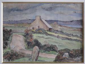 STERN Anton Alois 1827-1924,House in a field,Ruellan FR 2016-04-23