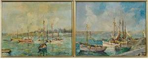 STERN Henri 1902-1988,Two Bretagne Harbor Scenes,Brunk Auctions US 2019-12-05