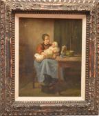 STERRE DE JONG Jacobus Frederik 1866-1920,mother and child,1866,Hood Bill & Sons US 2017-05-23
