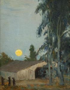 STETSON Charles Walter 1858-1911,Moonlight Over Barn,1895,John Moran Auctioneers US 2018-08-21