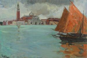 STETTLER Martha 1870-1945,Blick auf die Insel San Giorgio Maggi,1901,Beurret Bailly Widmer Auctions 2024-03-13