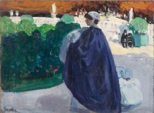 STETTLER Martha 1870-1945,Der violette Mantel,1907/16,Beurret Bailly Widmer Auctions CH 2023-03-22
