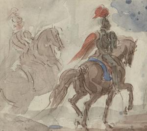STEUART John James 1779-1849,Study of horsemen,Rosebery's GB 2020-09-23