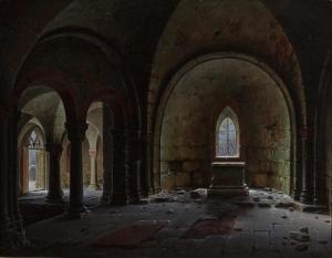 Steuerwaldt Wilhelm 1815-1871,Ruins of a crypt in winter,1842,Neumeister DE 2020-12-02