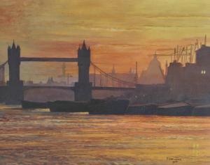 STEVENS C 1880,Tower Bridge at sunset,1971,Burstow and Hewett GB 2012-05-02