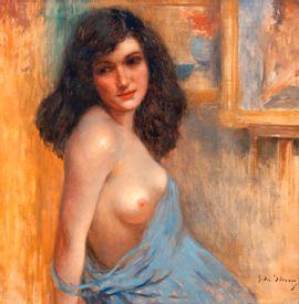 STEVENS Gustave Max,Portrait de jeune fille partiellement dénudée,Millon & Associés 2021-12-19