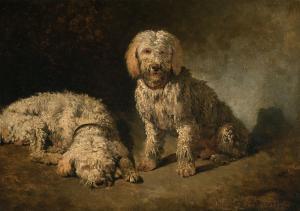 STEVENS Joseph Edouard 1816-1892,Two dogs,De Vuyst BE 2017-03-11