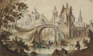 STEVENS Pieter II 1567-1624,A town with canals,Bruun Rasmussen DK 2018-11-26