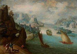 STEVENS Pieter II,Diane et Actéon sur fond de paysage marin et monta,17th century,Horta 2019-06-17