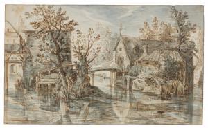 STEVENS Pieter II 1567-1624,Houses by the water,Sotheby's GB 2024-01-31
