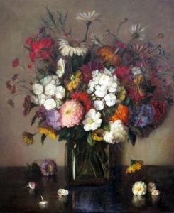 STEVENS VERA 1895,Still life of flowers in a glass vase,1937,Gorringes GB 2014-05-14