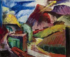 STEVENSON Beulah 1895-1965,By Shrine on Cerro Gordo,1948,Santa Fe Art Auction US 2019-11-09
